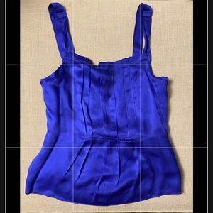 Thin Royal blue 100% silk Vintage JCrew blouse